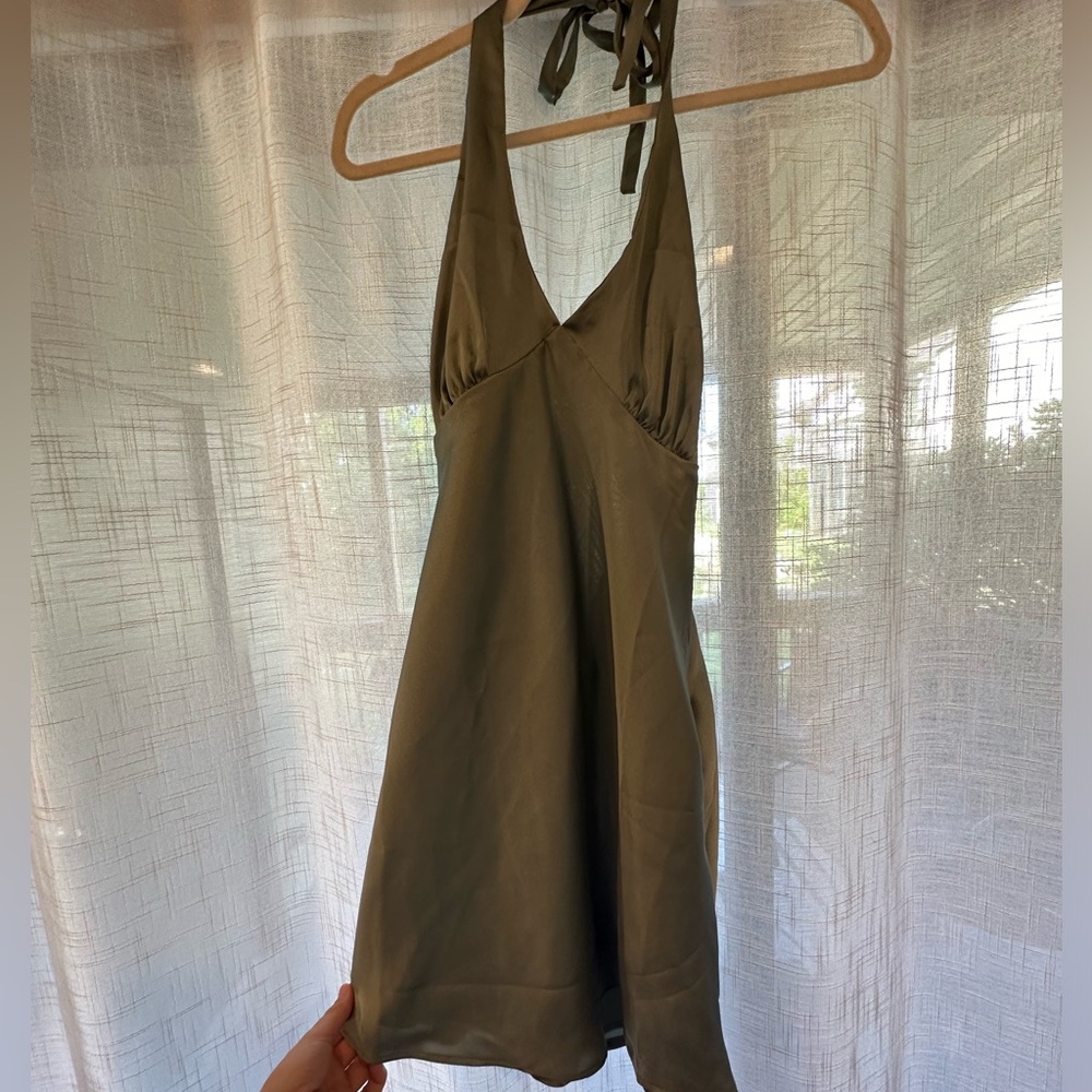 Urban outfitters satin turquoise dress